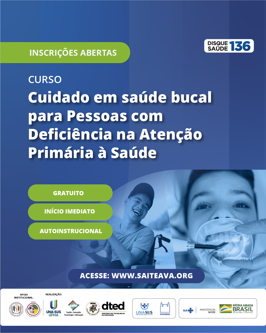 Una Susufma Abre Matrículas Para O Curso Cuidado Em Saúde Bucal Para Pessoas Com Deficiência Na 8767